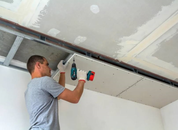 Plasterboard Ceiling Installation – 20 m²